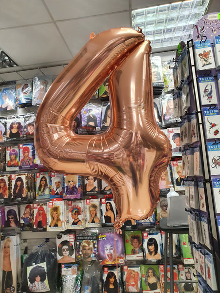 34 Inch Rose Gold (Gold) Number 4 Foil Balloon