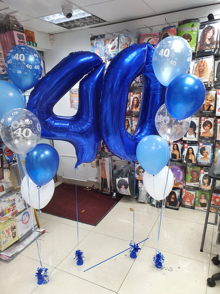 34 Inch Blue Number 0 Foil Balloon