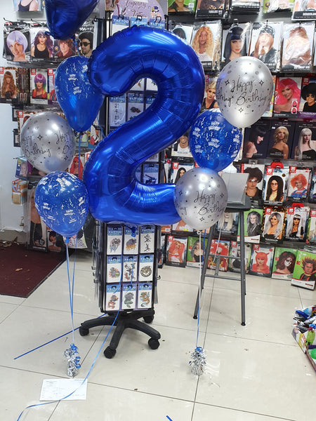 34 Inch Blue Number 2 Foil Balloon