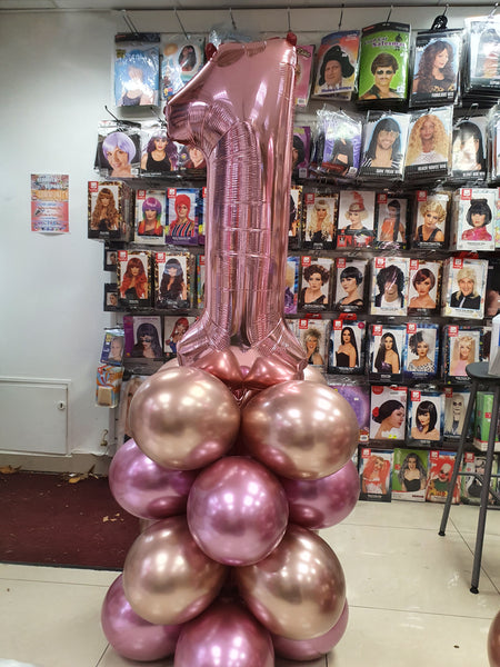 34 Inch Rose Gold (Pink) Number 1 Foil Balloon