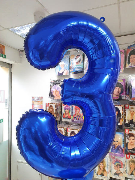 34 Inch Blue Number 3 Foil Balloon