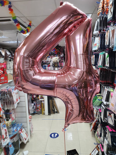 34 Inch Rose Gold (Pink) Number 4 Foil Balloon