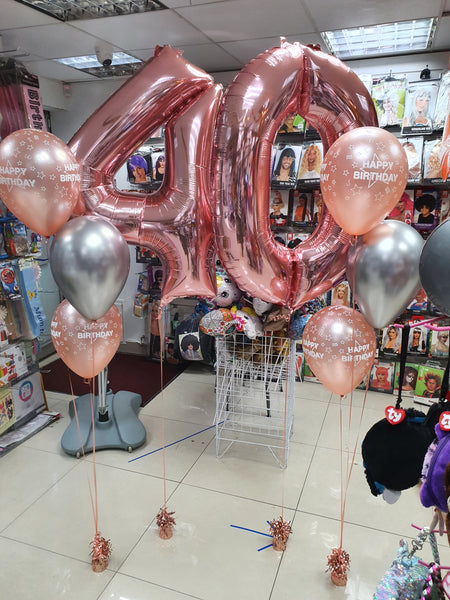 34 Inch Rose Gold (Pink) Number 4 Foil Balloon