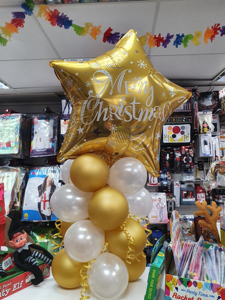 Gold Star Merry Christmas Foil Balloon