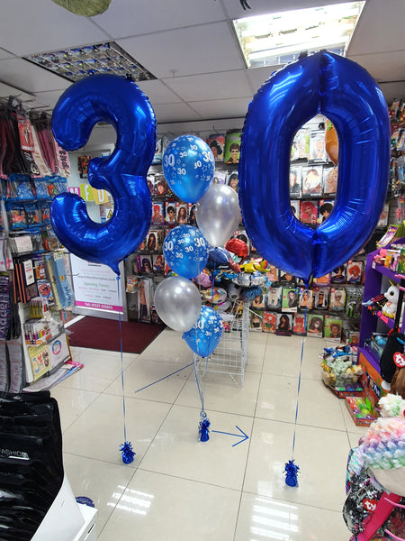 34 Inch Blue Number 3 Foil Balloon