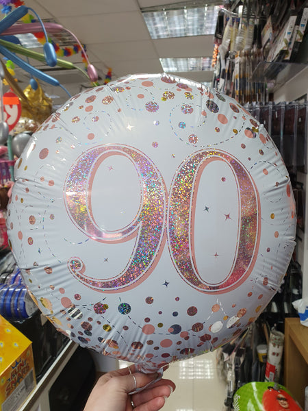 18" Rose Gold Fizz 90th Birthday Foil Balloon