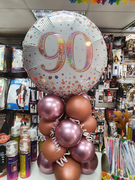 18" Rose Gold Fizz 90th Birthday Foil Balloon