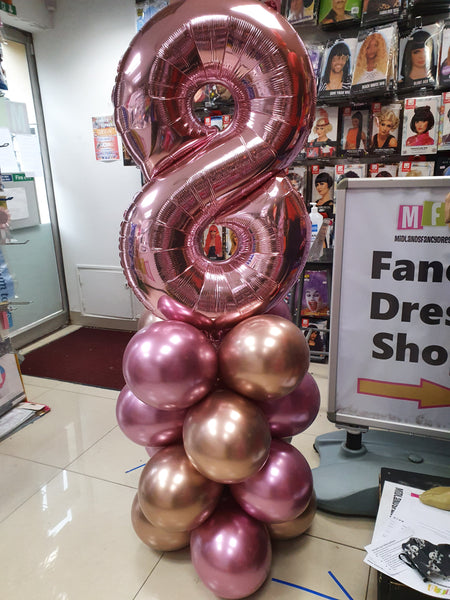 34 Inch Rose Gold (Pink) Number 8 Foil Balloon