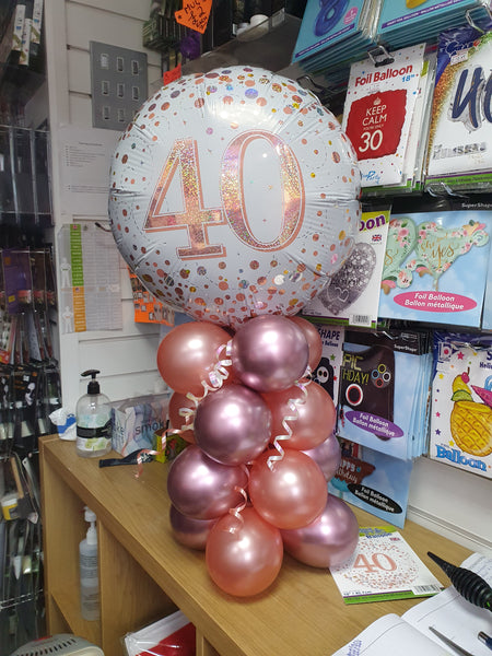 18 Inch Rose Gold Fizz 40th Birthday Foil Balloon