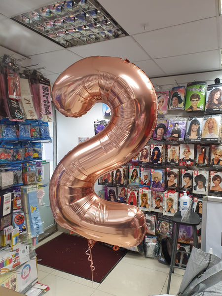 34 Inch Rose Gold (Gold) Number 2 Foil Balloon