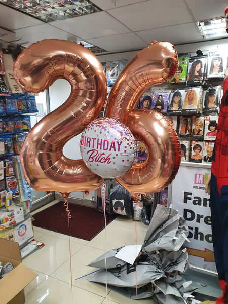 34 Inch Rose Gold (Gold) Number 2 Foil Balloon