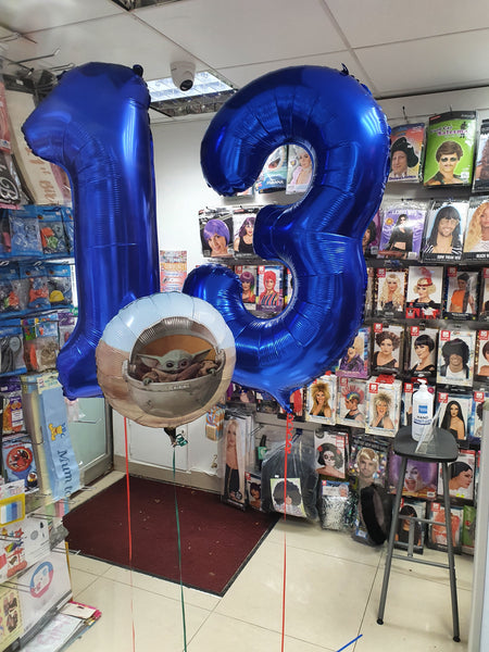 34 Inch Blue Number 3 Foil Balloon