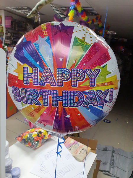 18 inch Bright Stars Happy Birthday Foil Balloon