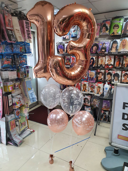 34 Inch Rose Gold (Gold) Number 3 Foil Balloon