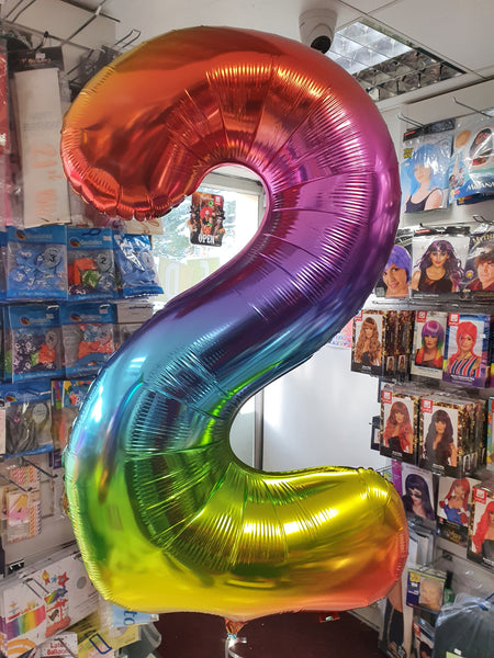 34 inch Rainbow Number 2 Foil Balloon