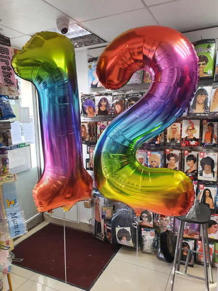 34 inch Rainbow Number 2 Foil Balloon