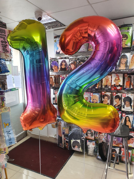 34 Inch Rainbow Number 1 Foil Balloon