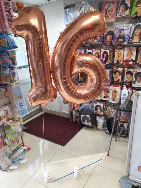34 Inch Rose Gold (Gold) Number 6 Foil Balloon