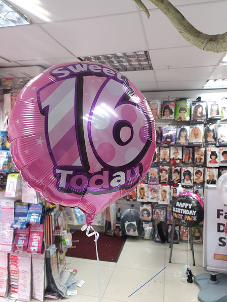 18" Sweet 16th Today Foil Balloon
