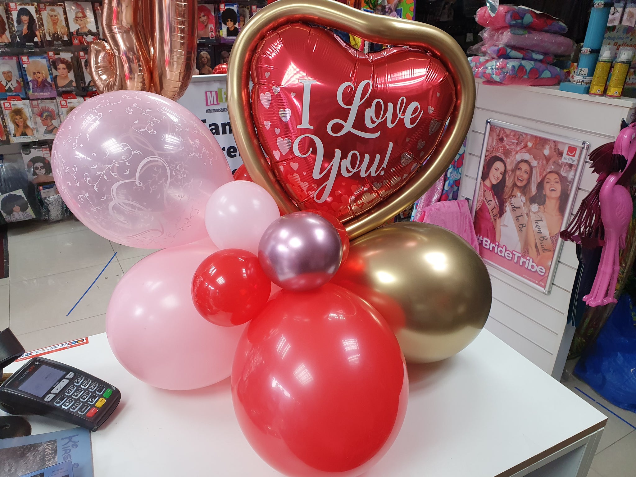 Organic Air Filled Valentines Balloon Display
