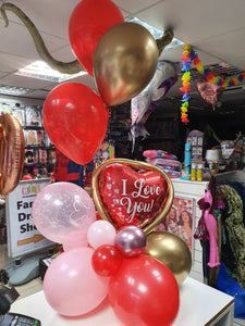 Organic Air & Helium Filled Valentines Balloon Display