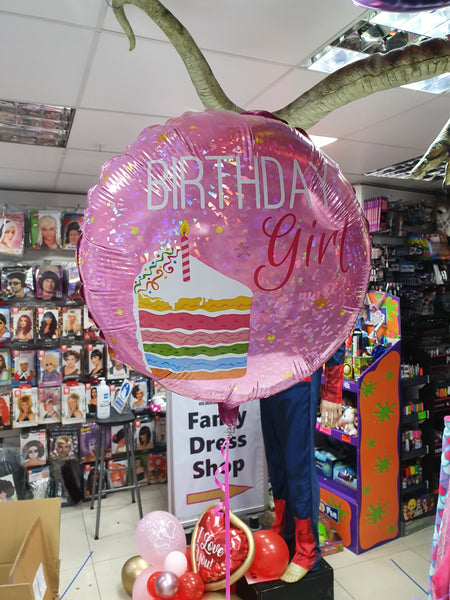 18" Birthday Girl Cake Foil Balloon