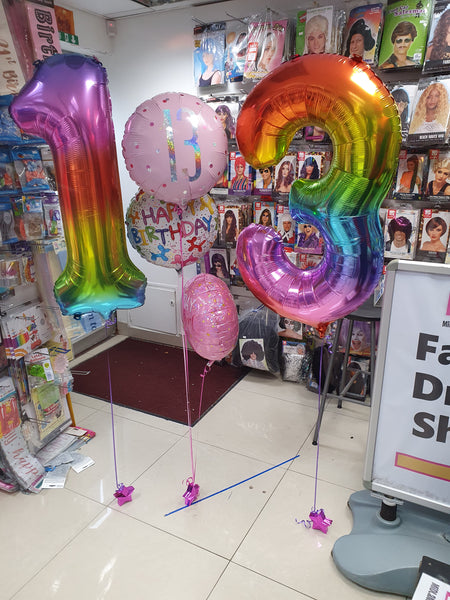 34 inch Rainbow Number 3 Foil Balloon