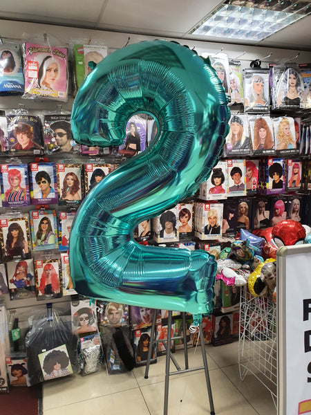 26 Inch Tiffany Blue Number 2 Foil Balloon