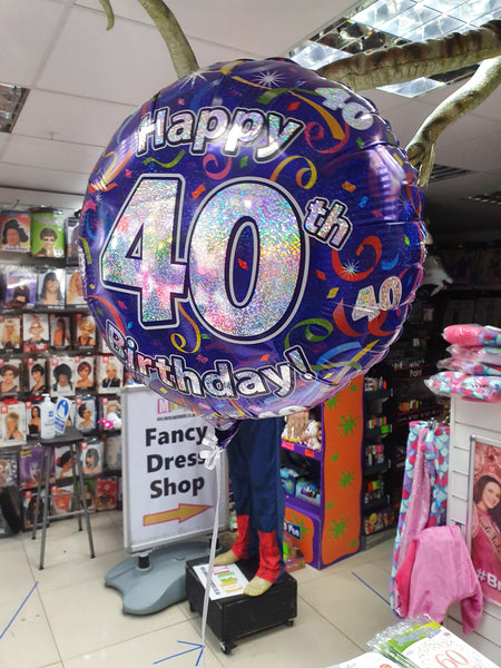 18 Inch Streamers 40th Birthday Foil Balloon