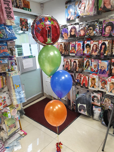18" Red & Silver Happy 1st Birthday Foil Balloon