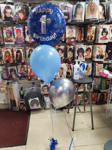 18 Inch Blue Happy 1st Birthday Foil Balloon