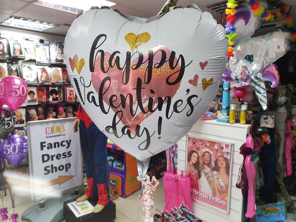 18 inch Rose Gold Valentines Holographic Heart Foil Balloon