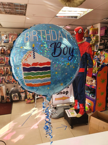 18 Inch Birthday Boy Cake Foil Balloon
