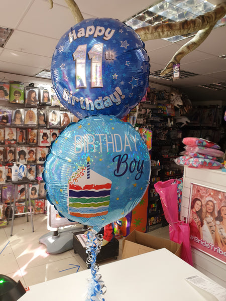 18 Inch Birthday Boy Cake Foil Balloon