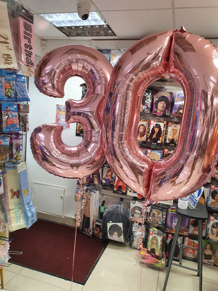 34 Inch Rose Gold (Pink) Number 3 Foil Balloon