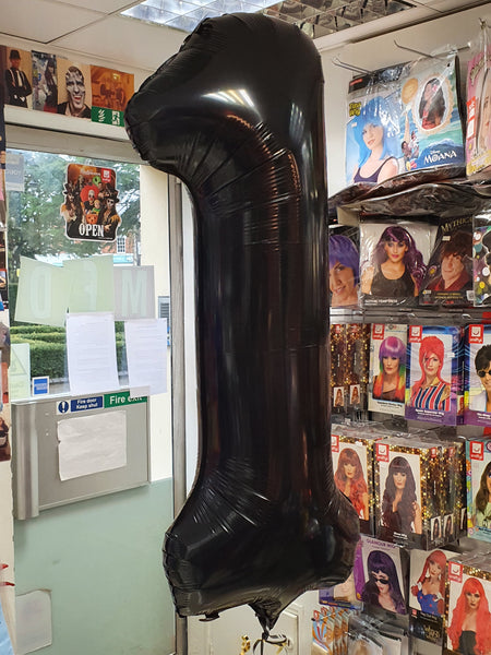 34 Inch Black Number 1 Foil Balloon