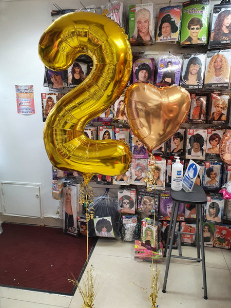 34" Gold Number 2 Foil Balloon