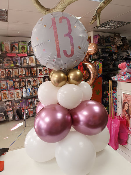 18 Inch 13th Birthday Glitz Rose Gold Foil Balloon