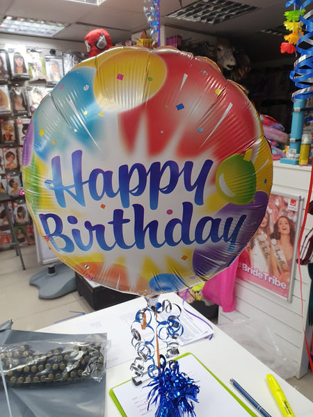 18 inch Balloons Ablaze Happy Birthday Foil Balloon