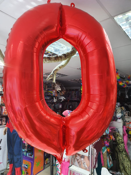 34 Inch Red Number 0 Foil Balloon