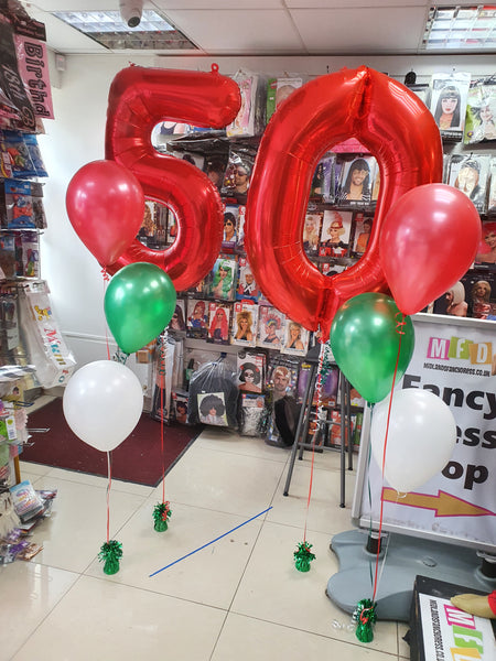 34 Inch Red Number 0 Foil Balloon