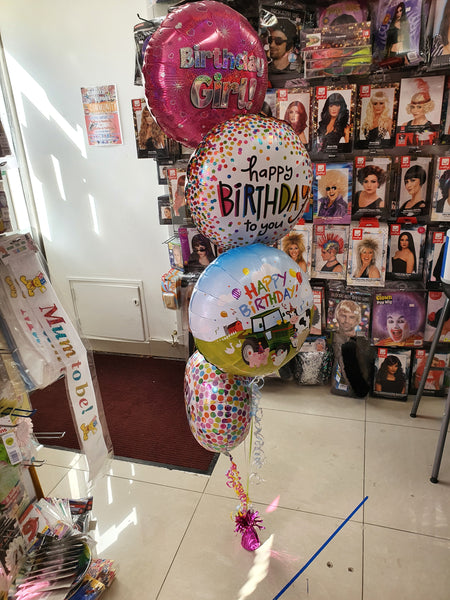 18" Sprinkled Dots Happy Birthday Foil Balloon