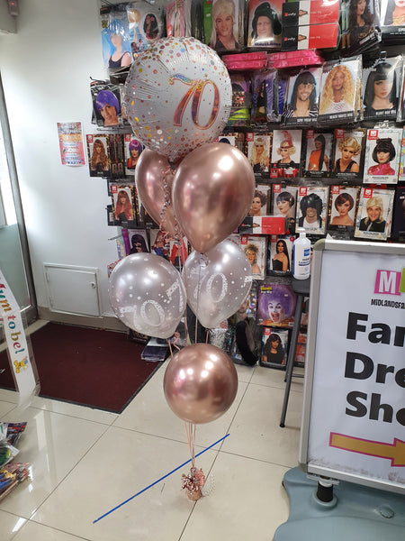 18 Inch Rose Gold Fizz 70th Birthday Foil Balloon