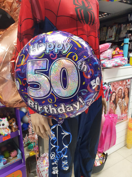 18 Inch Streamers 50th Birthday Foil Balloon