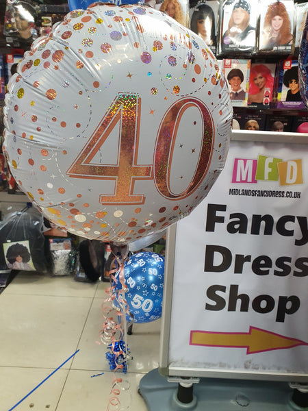 18 Inch Rose Gold Fizz 40th Birthday Foil Balloon