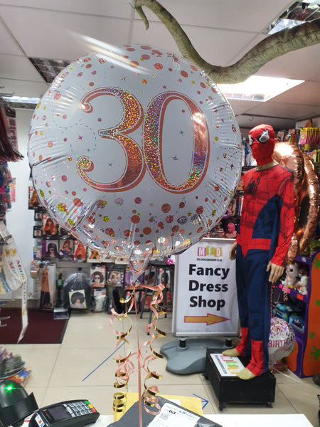 18" Rose Gold Fizz 30th Birthday Foil Balloon