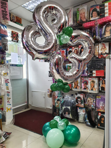 Slanted Double Number Balloon Bouquet