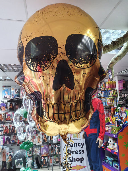 36" Golden Skull Supershape Foil Balloon