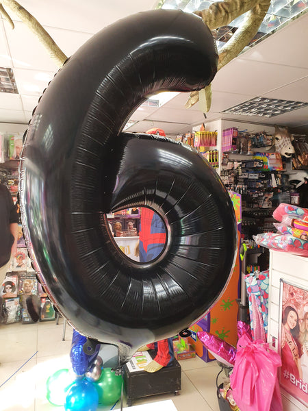 34 Inch Black Number 6 Foil Balloon