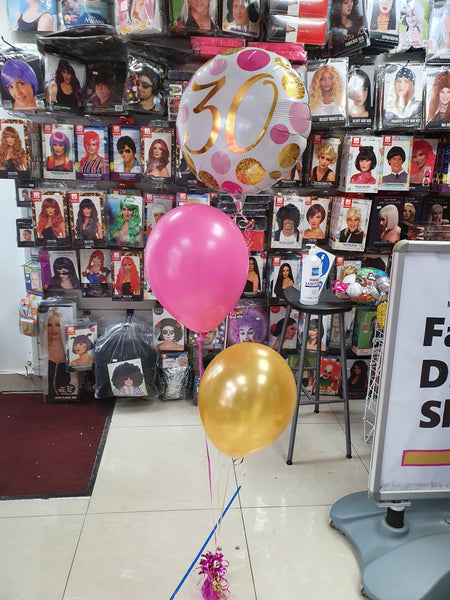 18 Inch Pink & Gold Dots 30th Birthday Foil Balloon